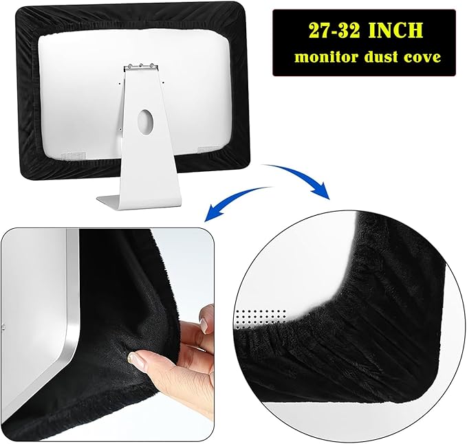 computer monitor Dust cover for All in One 27-32 inch Anti-Static Dustproof Computer Screen Protective Sleeve LCD/LED/HD Panel PC, Desktop and TV, Black