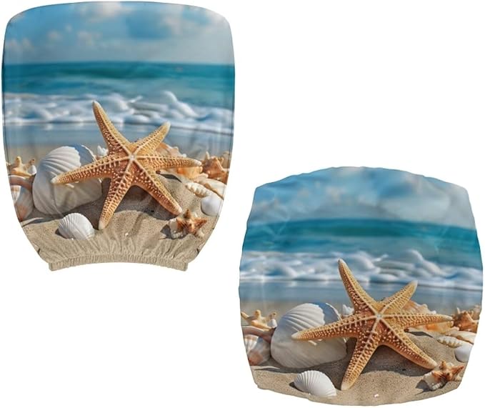 Beach Office Chair Covers Stretchable Office Chair Seat Cover 2 Piece Washable Gaming Chair Cover Universal Fit Most Wheelchairs,Computer Chairs,Gaming Chairs