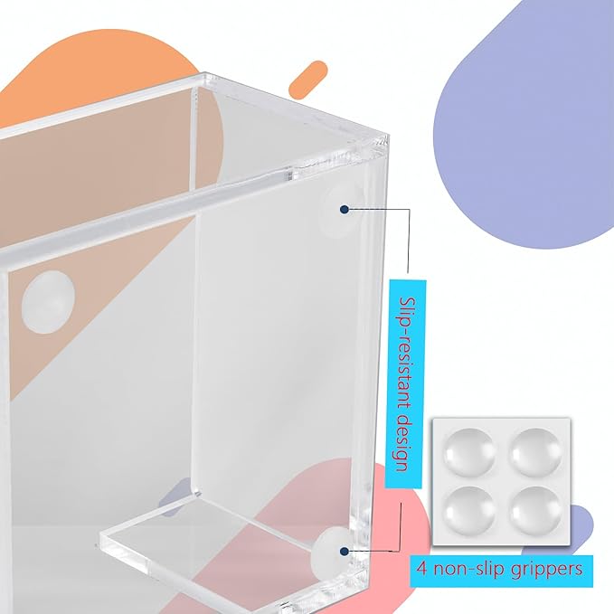 Acrylic Sticky Note Holder - 3 x 3 Sticky Note Dispenser with 3 Sets of Sticky Notes for Office and Home Desktop Organizer