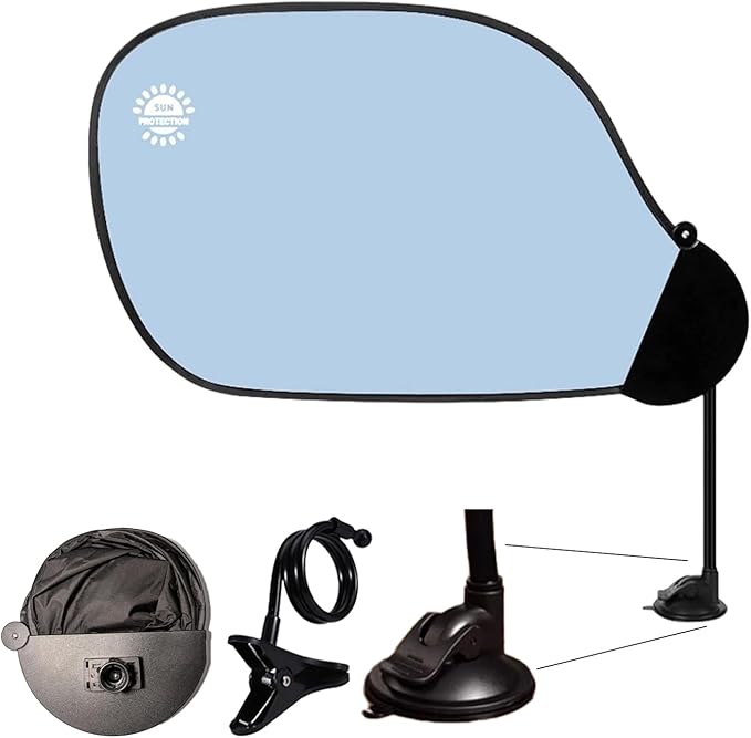Cubicle Privacy Screen & Adjustable Desk Canopy, Office Partition Shade to Block Overhead Light & Reduce Monitor Glare, Portable Light Shield for Computer Monitors and Laptops (Blue)