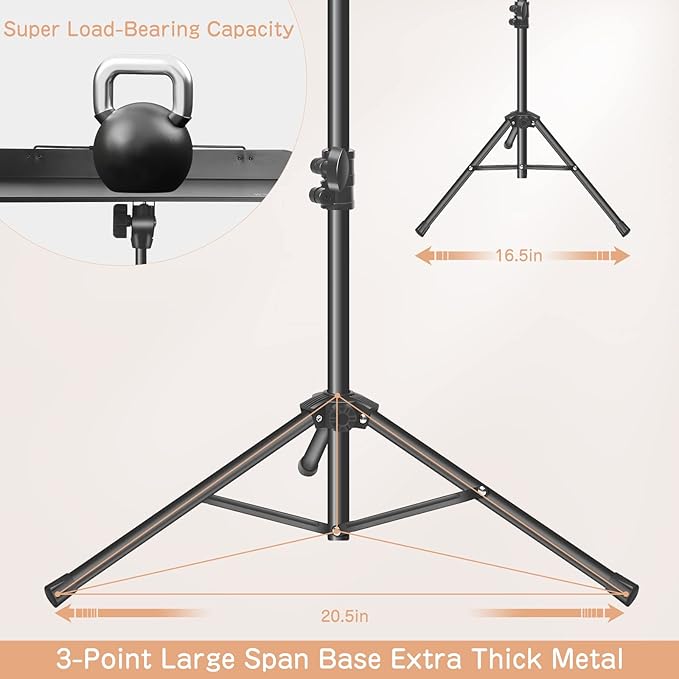 Ramzi Music Stand For Sheet Music 5 In-1 Dual-Use Desktop Book Stand , Music Stand Light, Carrying Bag, Sheet Music Clip