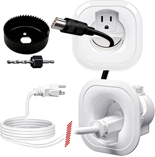 in Wall Cable Management Kit,All-in-One Voltage Adapted Cable Organizer, Streamline Wires for Living Room/Office | Easy Install Wall Wire Hider, with Drill Hardware in Wall Cable Management
