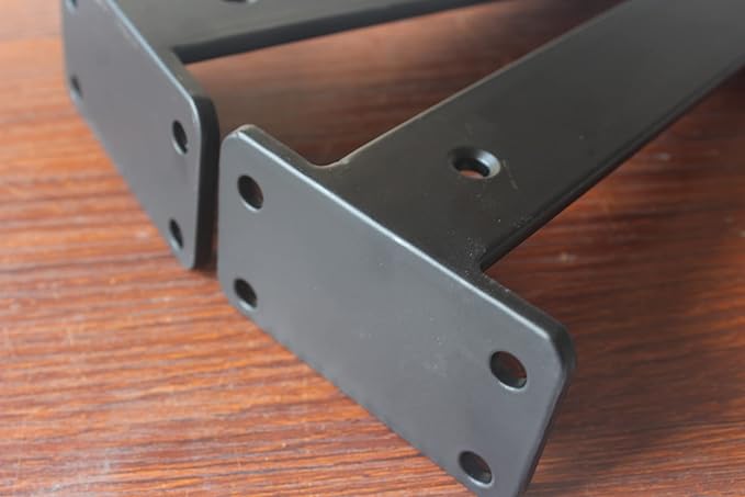 16 Pack - 5 inch Black Hidden L Shelf Bracket (1/5 Inch Thicked) Iron Floating Shelf Brackets Rustic Industrial Metal Brackets for Shelf Support