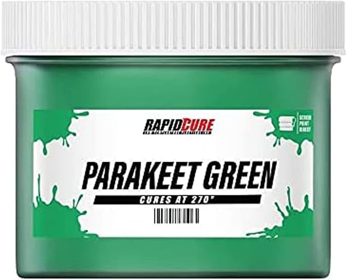 Rapid Cure® Screen Printing Ink Parakeet Green (Quart - 32oz.) - Plastisol Ink for Screen Printing, Fast Curing Fabric Paint - Screen Print Direct®, USA Made