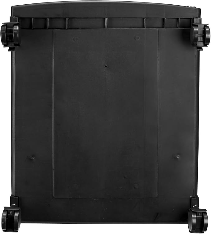 Storex Plastic Two-Drawer Mobile Pedestal File Cabinet – Locking Document Organizer with Casters for Home and Office, Black, 1-Pack (61315C01C)