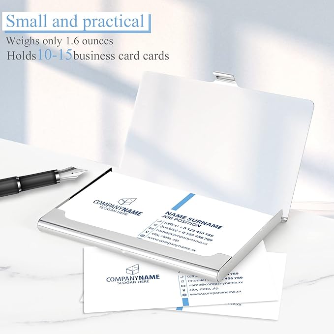 Business Card Holder，Color Printing Men's and Women's Business Card Case，Ultra-Thin Metal Business Card Organizer，Carry-on Pocket Wallet Business Card Holder,Purple Marble