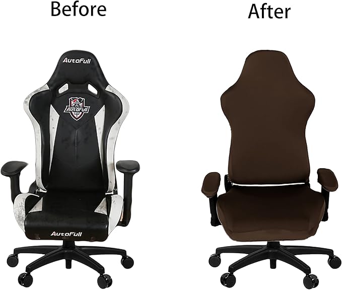 SARAFLORA Gaming Chair Covers Stretch Washable Computer Chairs Slipcovers for Armchair, Swivel Chair, Computer boss Chairs (Brown, X-Large)