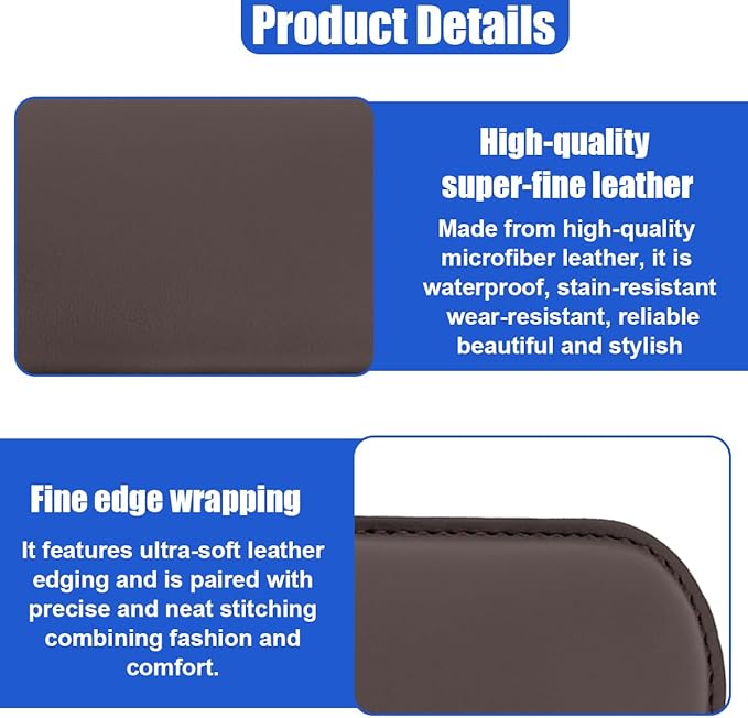 2PCS Car Door Armrest Pads, Soft Leather Memory Foam Car Arm Rest Cushion Pad for Elbow Leg and Knee Support, Universal Comfortable Auto Center Console Pillow for Most Vehicles (Brown)
