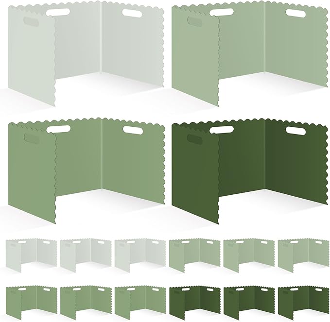 FYSUIMU 24 Pcs Student Desk Privacy Boards Gradient Sage Green Classroom Desk Divider Shield Privacy Panel Folders Screen Partition for School Teacher Student Test Supplies