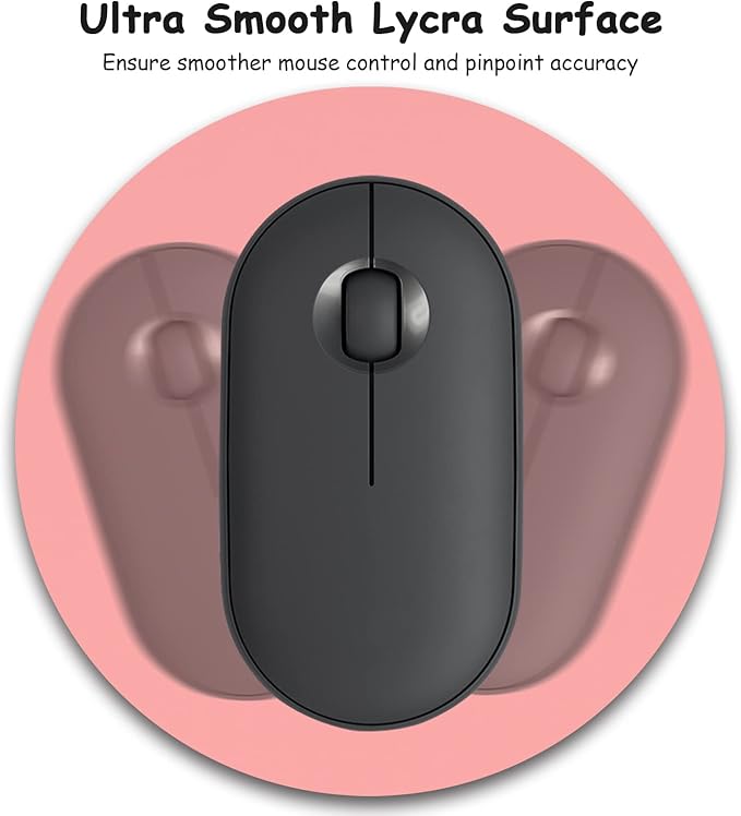 Dapesuom Small Mouse Pad, 6 x 6 Inch Thick Rubber Premium-Textured Non-Slip Portable & Washable Round Mini Mouse Mat for Women Men Wireless Laptops Keyboard Tray Gaming Work Computer Travel, Rose Pink