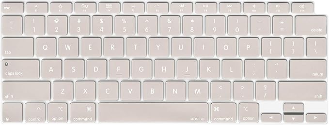MOSISO Keyboard Cover Compatible with MacBook Air 13 inch 2022 2021 2020 Release A2337 M1 A2179 Retina Display with Touch ID Backlit Magic Keyboard, Waterproof Protective Silicone Skin, Rock Gray