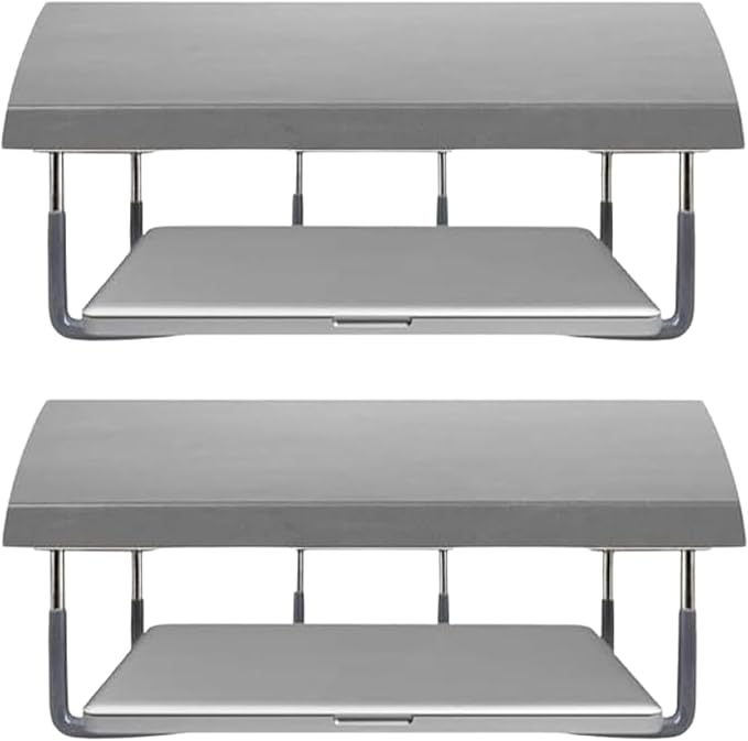 TidyFriend Rubberized Under Desk Laptop Mount - 6 Racks in 2 Sets, Laptop Under Desk Mount, Organizer Rack with Screws