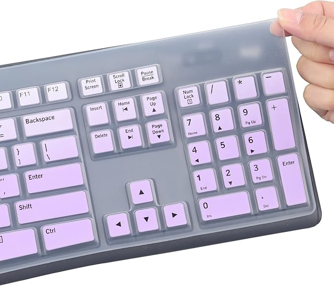 Keyboard Cover Skin Protector Fit Logitech MK295 MK275 MK270 Wireless Keyboard, Logitech K200 K260 K270 MK200 MK260 Keyboard (NOT Fit Other Model Keyboards)-OmbrePurple