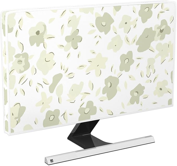 Watercolor Flowers Waterproof 80 Inch Television Screen Cover Anti-Static Dustproof Cottagecore Botanical Television Covers Protective Screen TV Desktop TVs Hanging TV LED LCD OLED