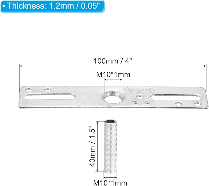 PATIKIL 4" Ceiling Light Plate Kit, 3 Pack Light Crossbar Mounting Bracket Universal Lamp Fixture Hardware Set for Chandelier Wall Light, Silver