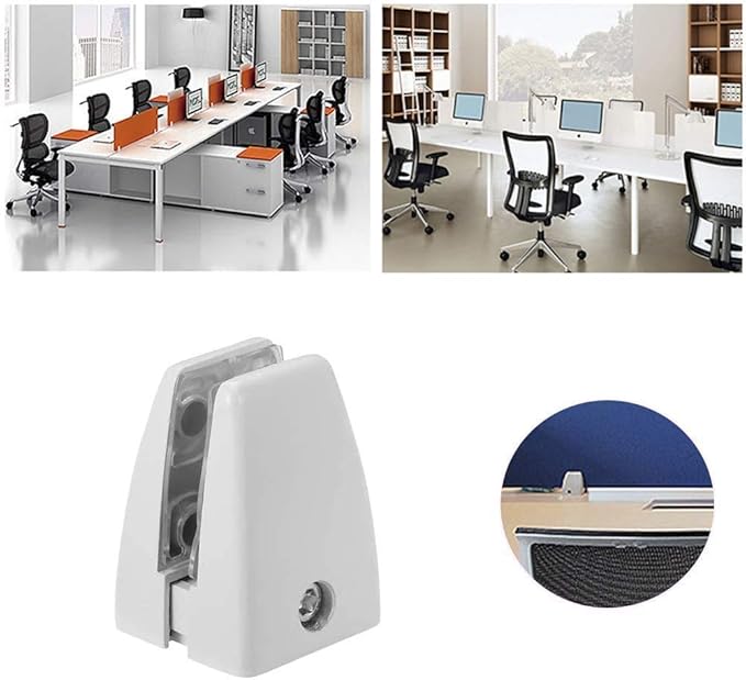 20 PCS Office Desk Partition Support Bracket,Desk Divider Clamp Brackets Shelf Clip Clamp Holder Screen Clip Holders,Desk Privacy Screen Clips Clamps Sneeze Guard Bracket Support 0-1/2" Panel