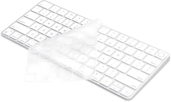 ProElife Keyboard Cover Skin for 2024-2021 Apple Magic Keyboard 3 with Touch ID A3118 A2449 Ultra Thin Silicone Keyboard Protector for iMac 24'' / Mac mini M4 M2 M1 Chip Keyboard Accessories (Clear)