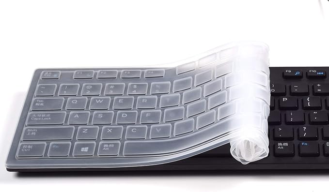 Dell Keyboard Cover Skins - Compatible with Dell KB216 Wired Keyboard & Optiplex 5250/3050/3240/5460/7450/7050 & Inspiron AIO 3475/3670/3477 Desktops