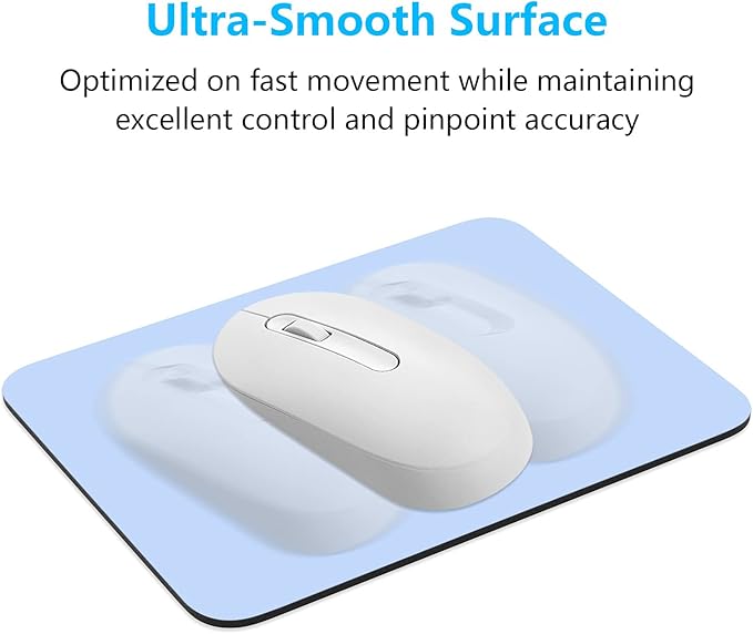 Dapesuom Small Mouse Pad, 6 x 8 Inch Thick Rubber Premium-Textured Non-Slip Portable & Washable Mini Mouse Mat for Women Men Wireless Laptops Keyboard Tray Gaming Work Computer Office Travel, Sky Blue
