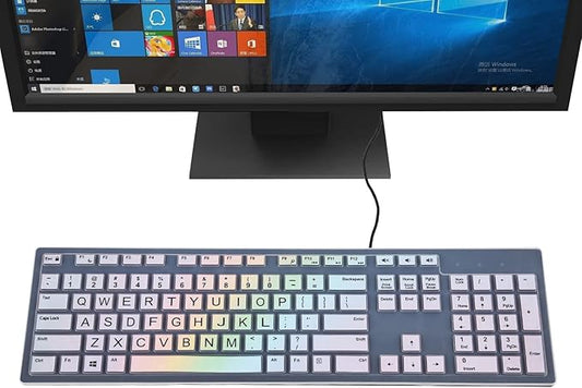 Color Keyboard Cover Skins Compatible with DELL KM636 KB216 Wired Keyboard & DELL Optiplex 5250 3050 3240 5460 7450 7050 & DELL Inspiron AIO 3475/3670/3477 All-in one Desktop(Rainbow 11)