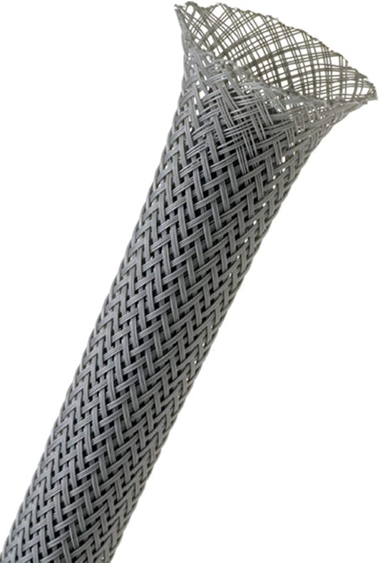 2" PET Expandable Braided Sleeving - Color: Gray - Length: 50FT