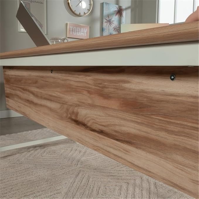 Sauder Bergen Circle Engineered Wood & Metal Modesty Panel in Kiln Acacia Brown