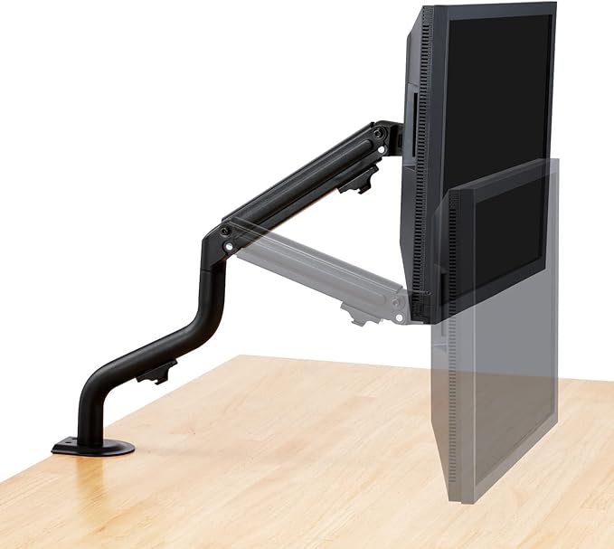 Elecom DPA-SL05BK Monitor Arm, Display Arm, Single Arm, Spring, Load Capacity: Approx. 4.4 - 17.6 lbs (2 - 8 kg),