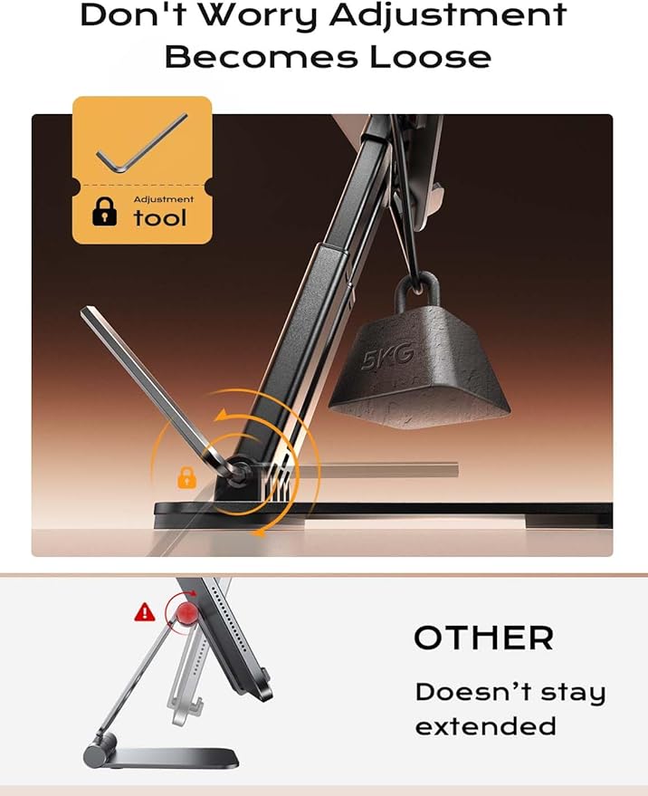 LISEN for iPad Stand Tablet Holder for Desk, Office Desk Accessories for Men Women Moms Gifts Home Office Dorm Essentials Gadgets Portable Monitor Stand for Apple iPad mini Accessories Switch Kindle