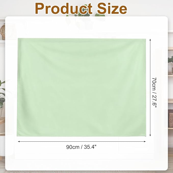uxcell Cabinet Curtains, Dust Proof Privacy Drape Short Curtain, Hook & Loop Under The Desk Skirt for Kitchen Bathroom Closet Storage Room (35.4" W x 27.6" H, Light Green)