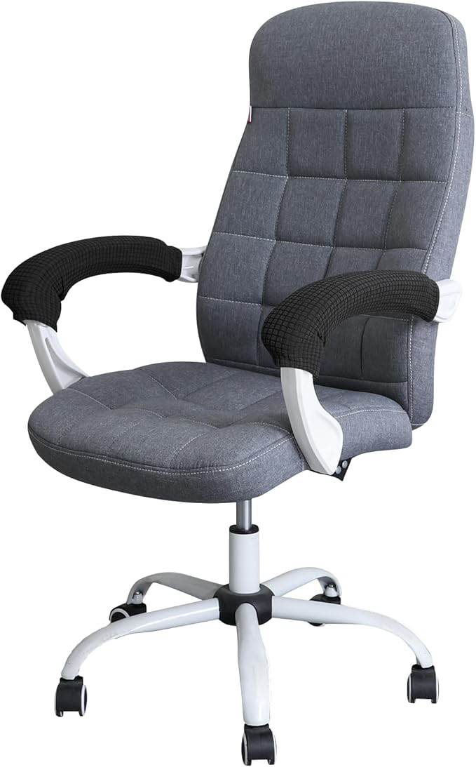 Forcheer Office Chair Armrest Cover With Zipper 15inch Black Stretchable Water Resistant Computer Chair Arm Rest Slipcover for Desk Chairs Arms 2 Pack
