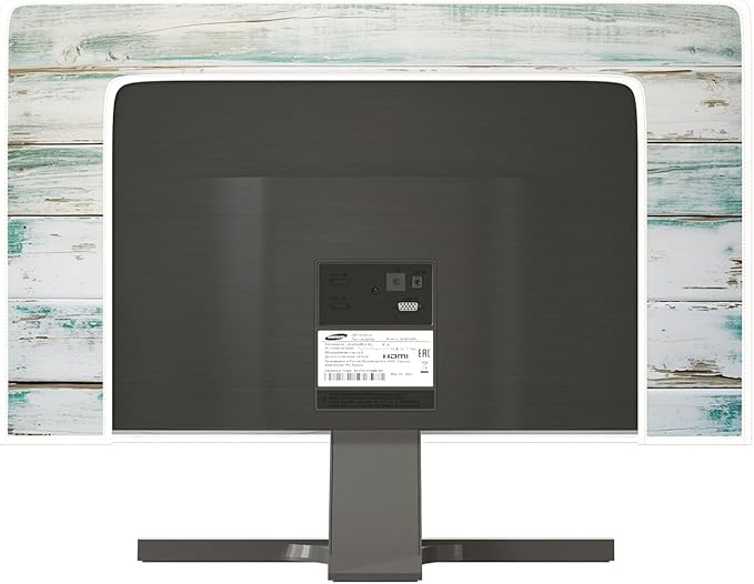 Waterproof Television Covers 65 Inch Anti-Static Anti-Scratch Protective Sleeve Compatible with PC Desktop and TV LCD LED Dust Cover for TV，Vintage Gray Wooden Board