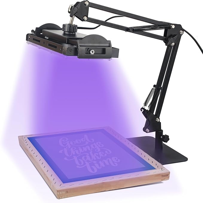 Ecoofor 50W UV Exposure Unit for Screen Printing with Adjustable Stand and Large Top Shelf, UV Lamp for Screen Printing Kit, Photo Emulsion Kit, and Cyanotypes