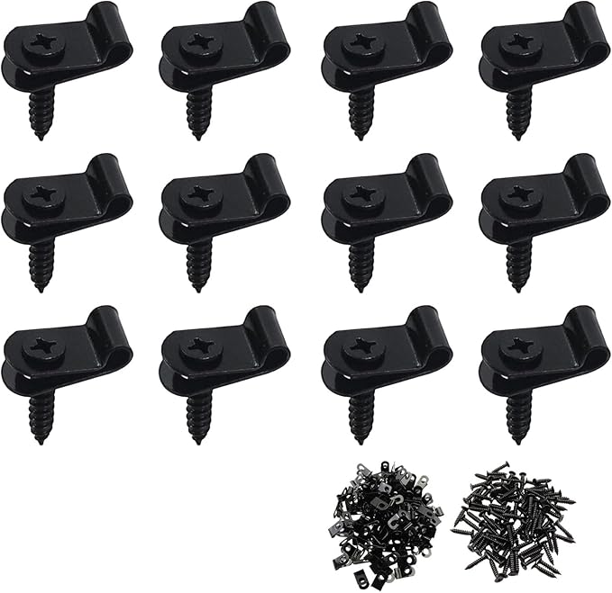 Antrader R-Type Cable Clips,3mm/0.12" Galvanized Steel Cable Management Cord Organizer with Screws,100Pcs