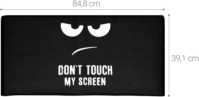 kwmobile Computer Monitor Cover Compatible with 34-35" monitor - Don't Touch My Screen White/Black