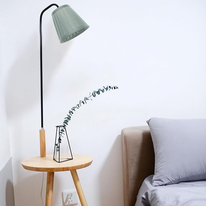 Hemobllo Clip-On Mini Lamp Shade 5x5x3In Green Fabric – Pleated Light Diffuser for Table & Floor Lamps, Space-Saving Accent for Bedroom, Living Room