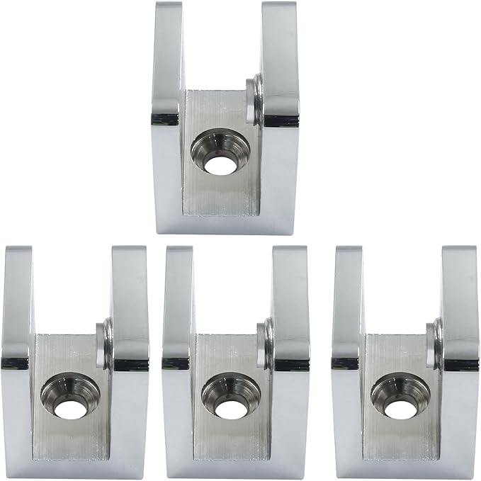 Waziaqoc 4PCS Silver Shower Glass Clamp, Glass Shelf Brackets Glass Holder Bracket Clip for Bathrooms and Showers