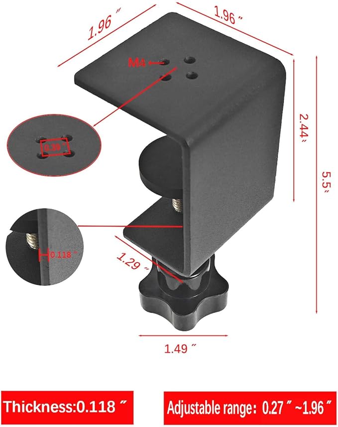 2 Pack Heavy Duty C Clamp & Desk Clamp | Wide Jaw Metal Woodworking Clamps, Adjustable Shelf Clamps for Desk Extension/Panel Work (Sturdy Multi-Purpose Clamping Tool)