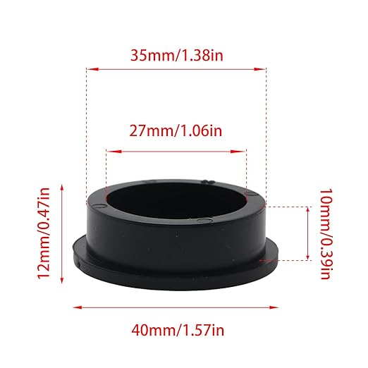 6 Pcs 35mm / 1-3/8 Inch Black Cable Cord Grommets, Rubber Desk Grommets for Table Computer Desk Wire Organizer TV Console and Other Furnitures Cover