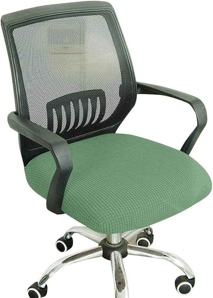 Yikko Dining Room Chair Cover, Elastic Stretch Chair Slipcovers Super Fit Anti-dust Desk Seat Cover Spandex Removable Washable Kitchen Chair Protective Cover Applicable Seat Size 15-20 Inches (Green)