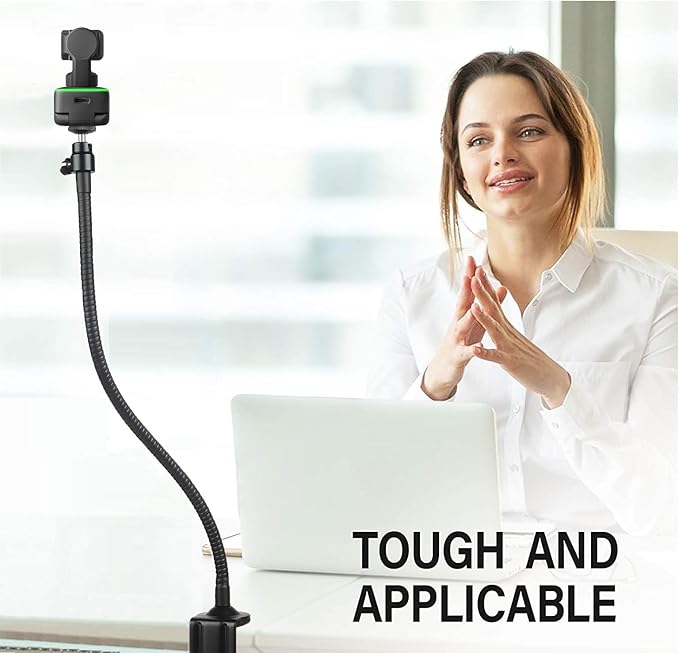 AceTaken 25'' Webcam-Stand Clamp Mount Holder for Insta360 Link 2 pro/Link 2C pro/Link 2/Link 2C/Link PTZ 4K Webcams and X5 X4 X3 X2 Action Cameras