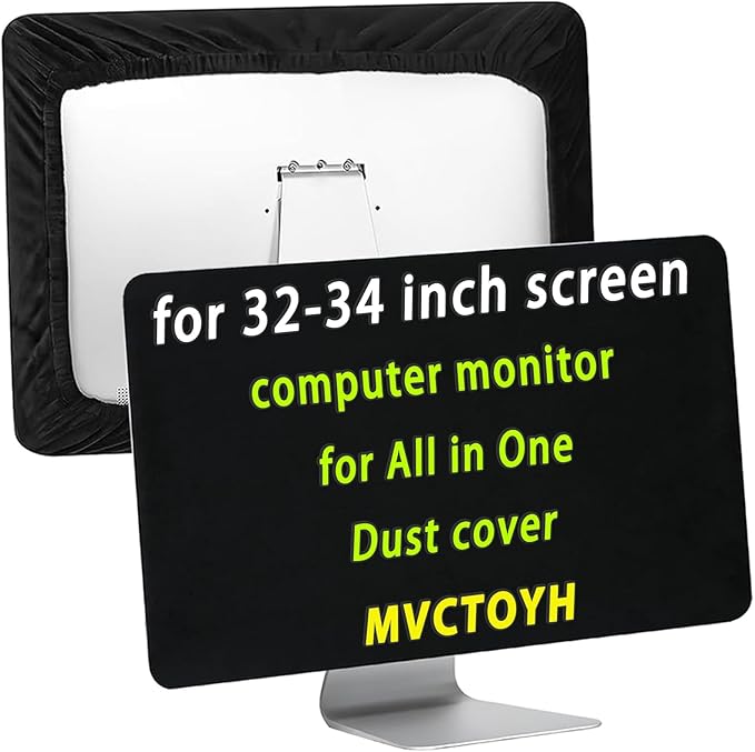 computer monitor cover for All in One 32-34 inch Anti-Static Dustproof Protective Cover for LCD/LED/HD PC, TV, screen Panel , Desktop Computer monitor , Black
