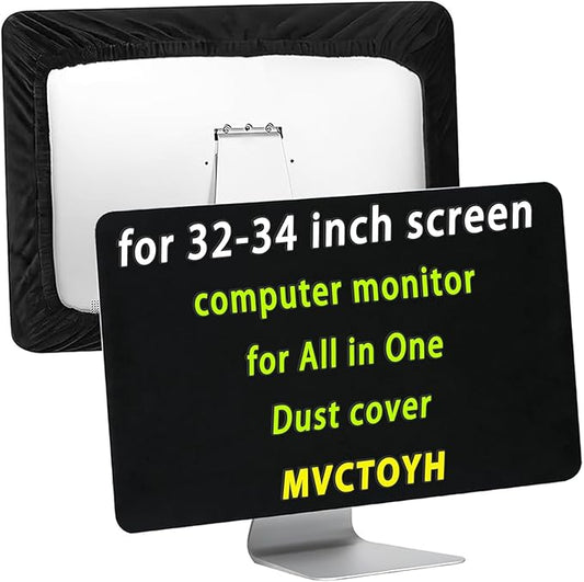 computer monitor cover for All in One 32-34 inch Anti-Static Dustproof Protective Cover for LCD/LED/HD PC, TV, screen Panel , Desktop Computer monitor , Black