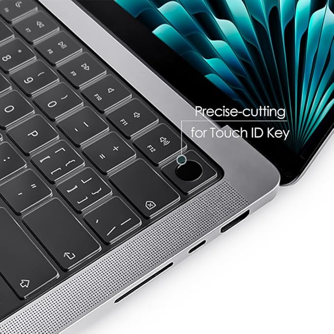 ProElife Keyboard Cover Skin for 2025-2022 MacBook Air 13.6 inch 15.3 inch M4 M3 M2 Chip U.S Enter TPU Protector for MacBook Air 13'' 15'' M4 M3 M2 2025 2024 2023 2022 Accessory (Transparent)