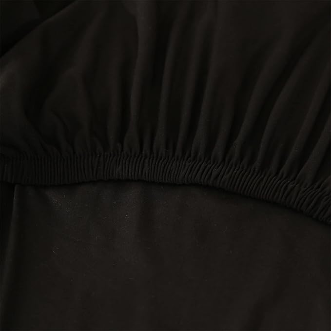 MIFXIN Computer Office Chair Cover Stretch Slipcover 2 Piece Soft Elastic Non-Slip Desk Chair Seat Covers Protector, Only Cover, NO Chair (Black)