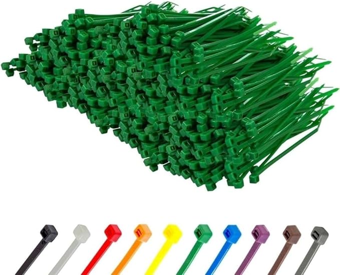 GTSE 4 Inch Green Zip Ties, 5,000 Bulk Pack, 18lb Strength, UV Resistant Small Nylon Cable Ties, Self-Locking 4" Tie Wraps
