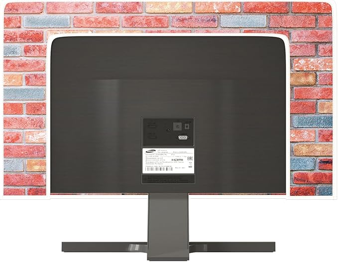 Pink Orange Brick Wall Waterproof Television Covers 40,41,42,43 Inch Weatherproof Dust-Proof Screen TV Cover Anti-Static Anti-Scratch Protective Cover for LCD LED Desktop and Home Hanging TV
