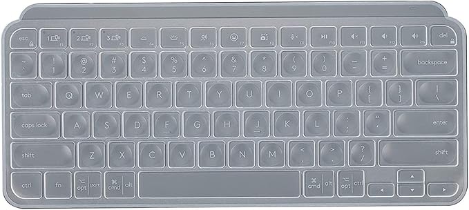 Dust-Proof Silicone Keyboard Skin Cover Compatible for Logitech MX Keys Mini & Logitech MX Keys Mini for Mac Minimalist Wireless Illuminated Keyboard（Clear）
