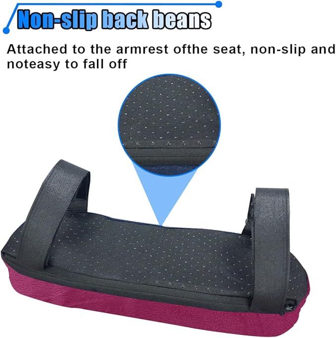 BDZMC 2PCS Car Seat Armrest Covers, Soft & Comfortable Office Chair Arm Pad, Anti-Scratch Car Armrest Cushion, Universal Car Armrest Pillow Protector Cover for Most Cars (Purple)