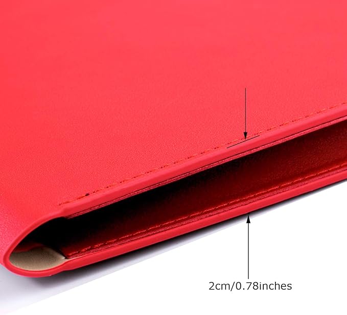 PU Leather A4 File Folder Document Holder Waterproof Portfolio Envelope Folder Case with Invisible Magnetic Closure Red
