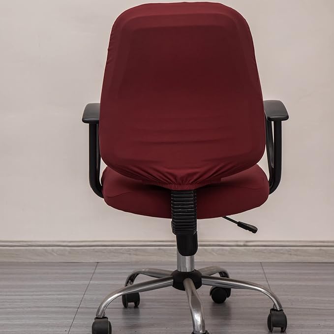 Melaluxe Computer Office Chair Covers, Protective & Stretchable Universal Chair Cover, Stretch Rotating Chair Slipcover (Red)